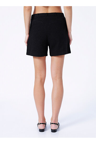 Fabrika Kadın Yüksek Bel Siyah Şort DESRA-2
