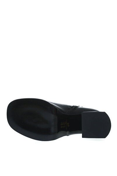 Fabrika Suni Deri Siyah Kadın Topuklu Bot Balsamo