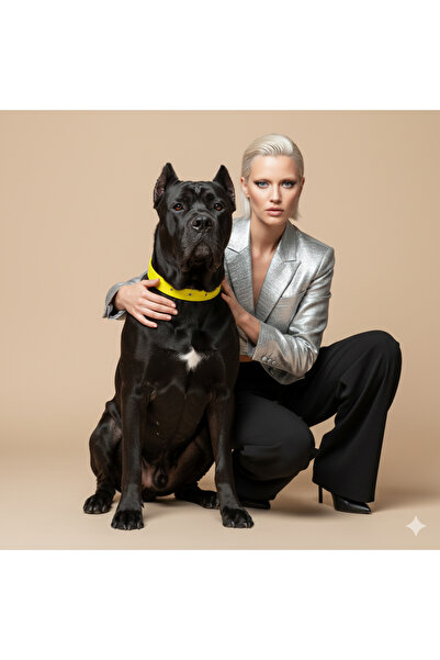 Tasma Market Sarı Içi Yumuşak Dokulu Kolon Köpek Tasması