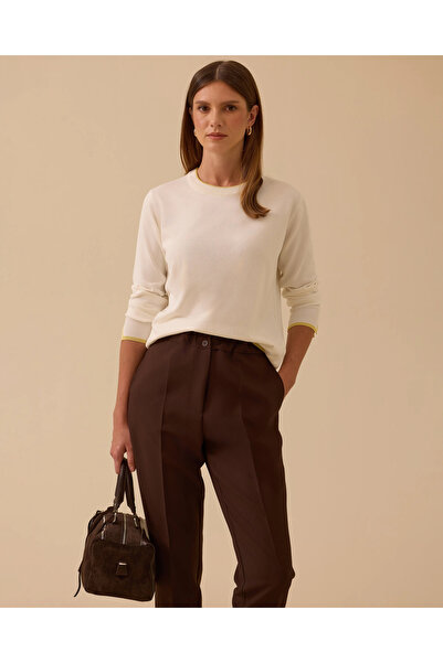 SEÇİL Biye Detaylı Lastikli Triko Bluz