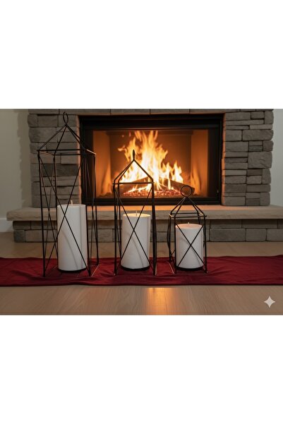 Dream Red 3'lü Büyük Set Beyaz Silindir Mum Vanilya Kokulu Çap 10cm Boy 10,15...