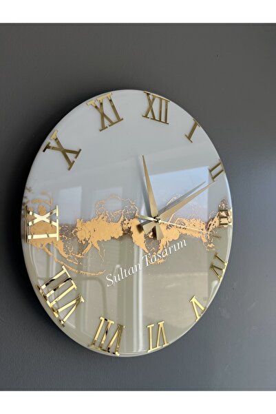 Sultan Tasarım 40 CM Epoksi Tasarımlı Şık Duvar Saati - 40 cm çap