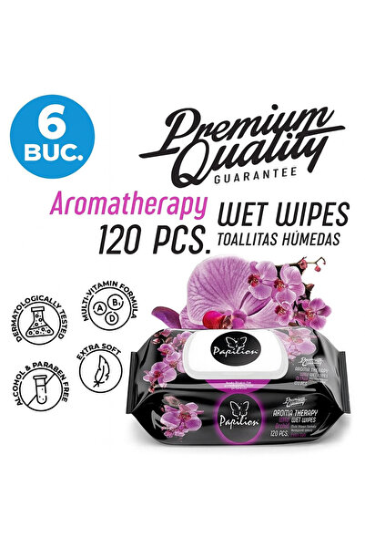 Papilion X6 - PAPILION SERVETELE UMEDE 120BUC AROMA THERAPY