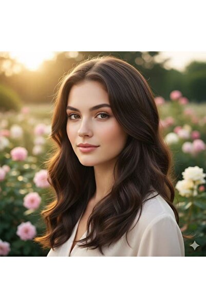 Mina Peruk Fiber Sentetik Tül Tepelik - 8 / Koyu Kumral