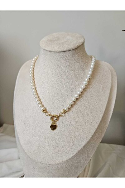 İNCİORA JEWELRY Gemici Kilitli Kişiselleştirilebilir Doğal Gerçek İnci Kolye