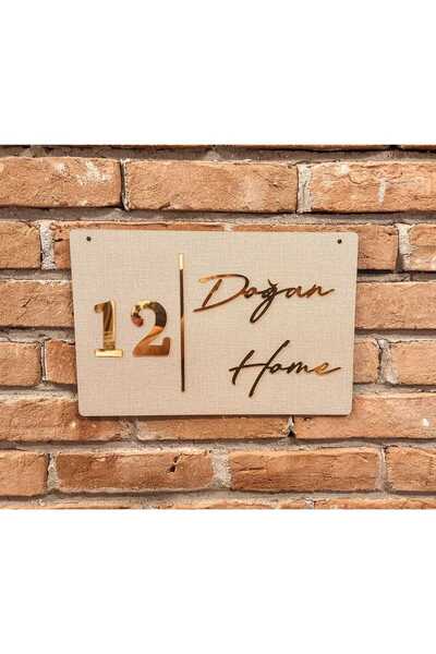 PSAcraft Daire Kapı İsimlik ve NO Kişiye İsme Özel Ev Hediyesi 20 X 30 Cm