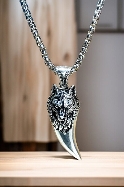 AK STORE SİLVER Gümüş Kaplama K-102 Paslanmaz Kromix Erkek Kolye Madalyon Boz...