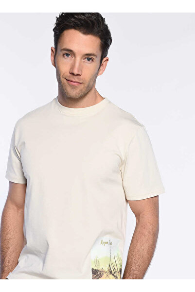 ECKO UNLTD Ecko Unlimited Crew Neck Ecru Men's T-Shirt Zadic