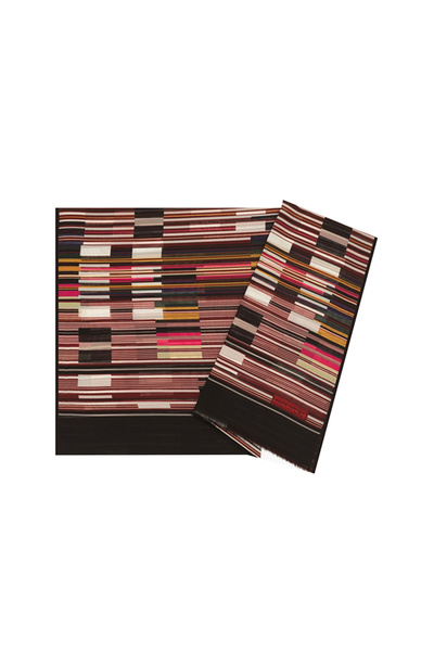 Aker Eşarp Bordo Kadın Geometrik Desenli Polyester Eşarp