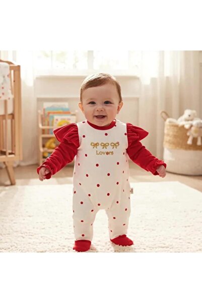 ALTINTAŞ BABY Lovers Silvery Embroidered Velvet Jumpsuit