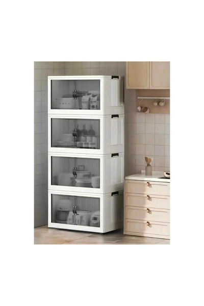 KULVARAVM Barones 4-Tier Folding Portable Multi-Purpose Shelf Practical Organizer for Kitchen, Bathroom, Balcony