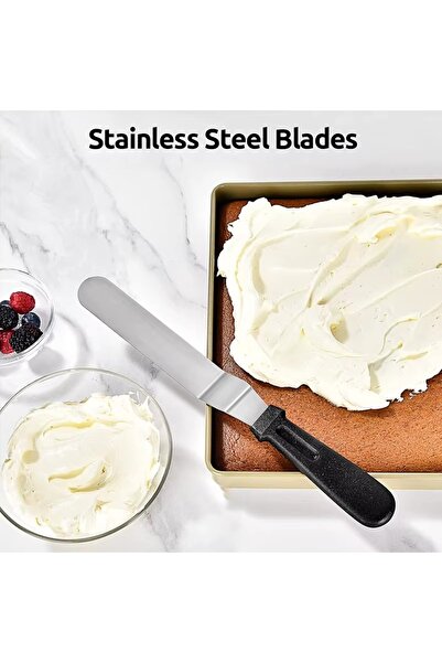 tafce Oblique Oval Tip Cake Plastering Spatula Palette 20 Cm - Stainless Steel