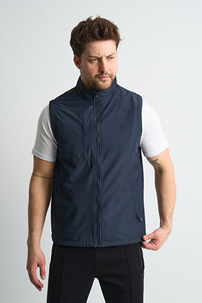 Shooter Sportswear Делюкс чоловічий жилет з трьома кишенями, з флісовою підкладкою, стандартний крій, темно-синій