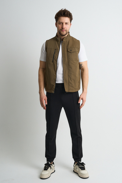 Shooter Sportswear Premium Outdoor Men's Vest Multi-Pocket Print Detailed Light Khaki