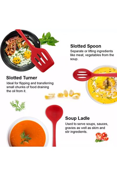 Generic 5-Pieces Silicone Kitchen & Baking Utensil Set – Heat Resistant and Easy to Clean