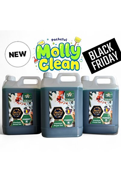 MOLLY CLEAN Detergent gel Forest cu bicarbonat de sodiu - 3 x 5 L