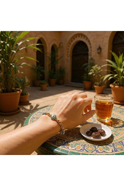 XUPING JEWELRY 14K Altın Rengi Nazar Topçuklu Vip Lux Bileklik