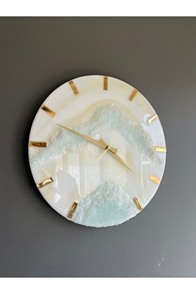 Sultan Tasarım 40 CM Epoksi Tasarımlı Şık Duvar Saati - 40 cm çap