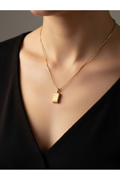 monalisatoka Kadın Gold Külçe Kolye