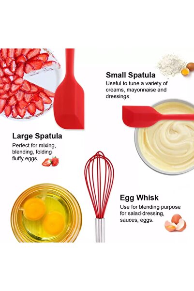 Generic 5-Pieces Silicone Kitchen & Baking Utensil Set – Heat Resistant and Easy to Clean