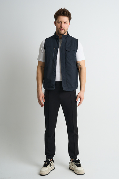 Shooter Sportswear Висококачествено мъжко жиле с множество джобове и печатни детайли в тъмносин цвят