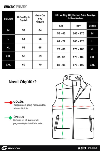 Shooter Чоловічий преміум надувний жилет - Casual Regular Fit