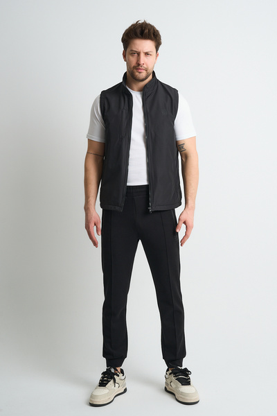 Shooter Sportswear Deluxe Erkek Yelek Üç Cepli İçi Polarlı Regular Kalıp Siyah