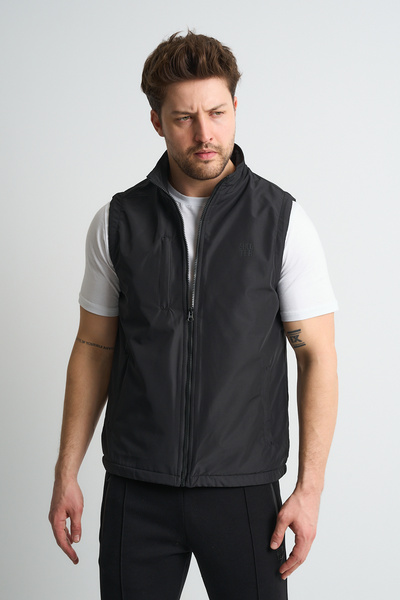 Shooter Sportswear Deluxe Erkek Yelek Üç Cepli İçi Polarlı Regular Kalıp Siyah