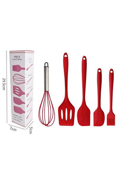 Generic 5-Pieces Silicone Kitchen & Baking Utensil Set – Heat Resistant and Easy to Clean