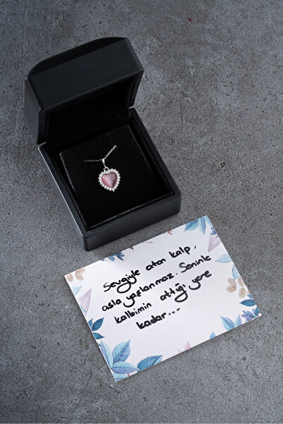 Silvano Jewelry 925 Ayar Gümüş Işıklı Kutuda Kalp Aşk Kolye