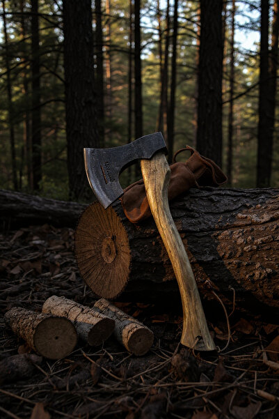 FIX-GO SAVAŞAN Çelik 4140 Kamp Baltası Doğal Akasya Sapı Vernikli