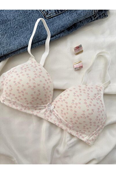 İNKO İÇ GİYİM Cotton Combed Cotton Wire-Free Unpadded Gatherer Bra