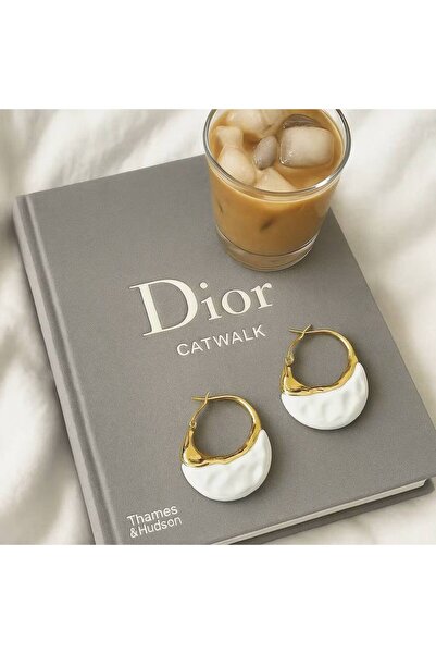 Luxiva bijuteri detaylı çelik küpe