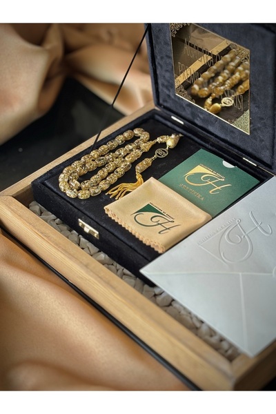 COLLECTION OF ROSARY SERTİFİKALI YOĞUN ALTIN PARÇACIKLI ÖZEL TASARIM GÜMÜŞ PÜSKÜLLÜ TESBİH