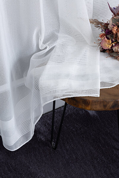 Brillant Gray Plain Tulle Curtain Linen Look Does Not Want Crinkle Ironing