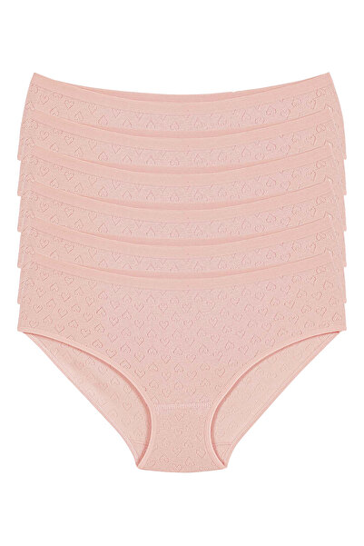 YILDIZ 100% Cotton Heart Shape High Waist Panties, Pack of 6