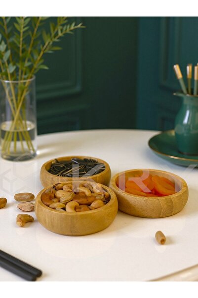 KRY Bamboo Round 3-Piece Snack Bowl – Stylish Presentation and Service