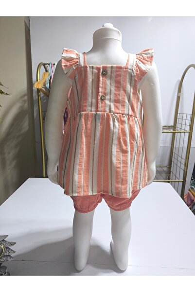 Miniworld Baby Girl Top-Shorts Set 100% Cotton Muslin Style Design Premium, Lilac Peach