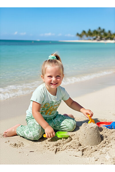 Miniworld Girls' Pants T-Shirt Set 100% Cotton Breathable Casual Style Design with Pockets