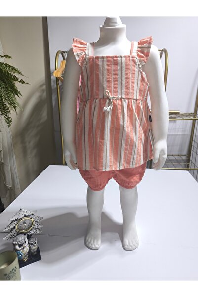 Miniworld Baby Girl Top-Shorts Set 100% Cotton Muslin Style Design Premium, Lilac Peach