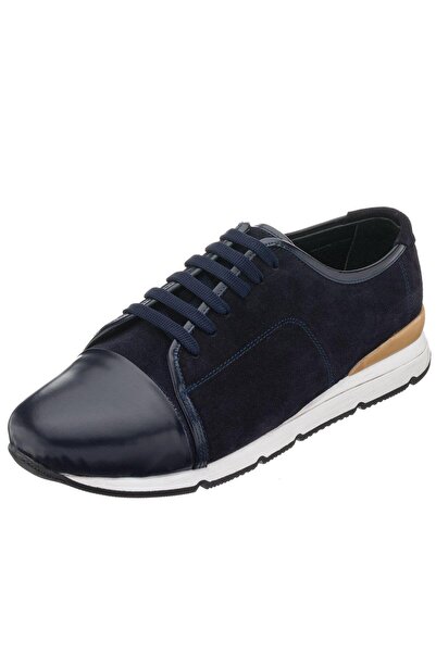 İriadam G80121 Navy Blue Suede Large Size Men's Leather Shoes in Numbers 45-4...