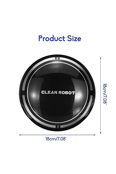 fulina Cleaning Smart Robot Automatic Sweep Vacuum Cleaner Suction Sweeper Edge,1800mAh Battery,Black