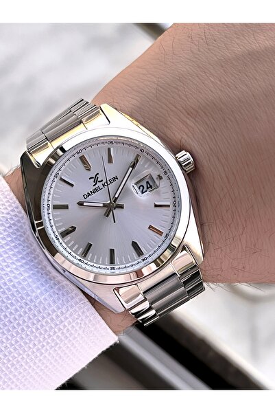 Daniel Klein Men's Wristwatch with Calendar, Steel Cord 30 Mt Water Resistant, with Bracelet Gift