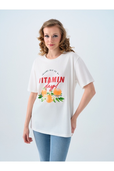 Loft Oversize Γυναικείο T-Shirt - Μανίκια