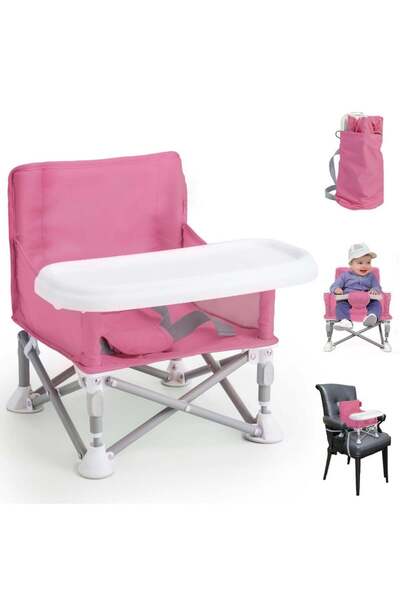 Arabest Portable Baby Booster Seat,Feeding Seat with Tray and Straps,Compact,...
