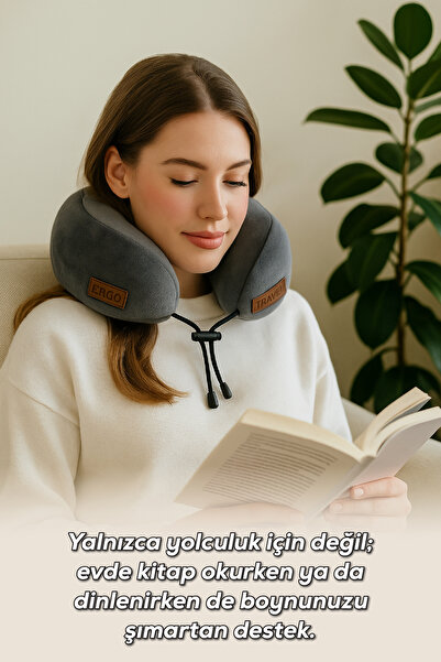 Viscofoam Cosy Ortopedik Seyahat Yastığı Visco Boyun Destekli Seyahat Yastığı - Gri | Ergo Travel