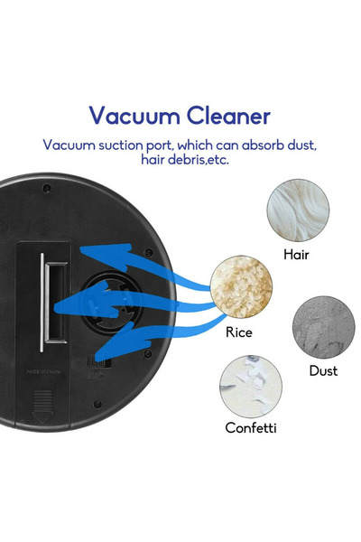 fulina Cleaning Smart Robot Automatic Sweep Vacuum Cleaner Suction Sweeper Edge,1800mAh Battery,Black