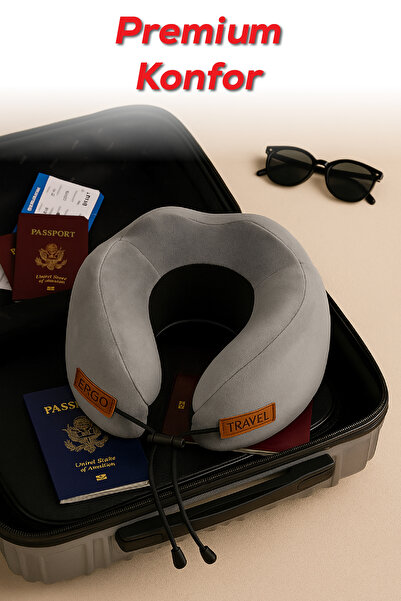 Viscofoam Cosy Ortopedik Seyahat Yastığı Visco Boyun Destekli Seyahat Yastığı - Gri | Ergo Travel