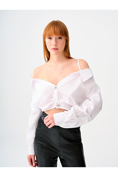 Loft Crop Kadın Gömlek U.kol