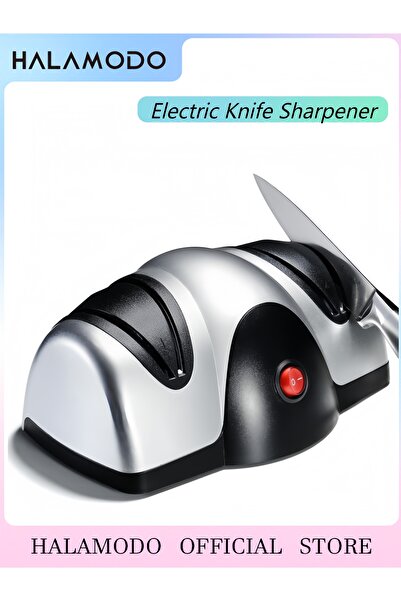 HALAMODO مبراة سكاكين كهربائية، مبراة سكاكين بمرحلتين مع عجلات من الياقوت، شف...